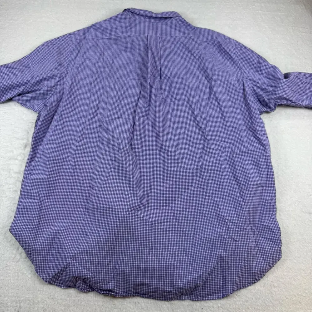 Ralph Lauren Shirt Mens Size 2XL Purple Check Long Sleeve Button Down Casual